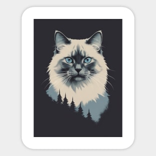 Ragdoll Cat 2 - Japanese Retro Art Sticker